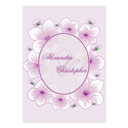 Lavender Blossom Romantic Thank You Minicard Business Cards (back side)