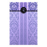 Lavender & Blue Damask Stationery Design