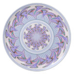 Lavender Blue Hearts and Flowers Plate