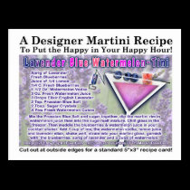 Lavender Blue Watermelon Martini Recipe Postcard postcards
