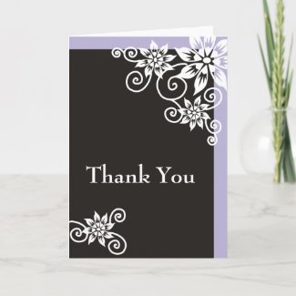 Lavender Border : : Designer Thank You Cards card