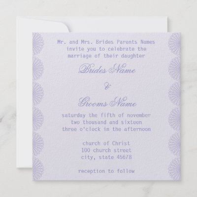 Lavender Border Lace Wedding Invitation by Willowdesign