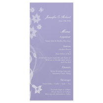 Lavender Branch Wedding Menu Card Rack Card Design