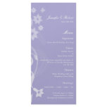 Lavender Branch Wedding Menu Card Rack Card Design