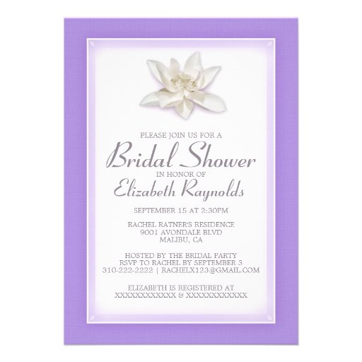 Lavender Bridal Shower Invitations Custom Invites
