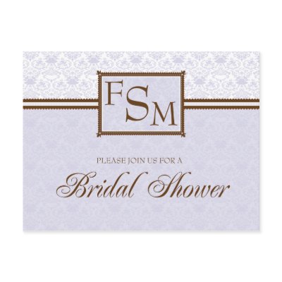Lavender & Brown Bridal Shower Postcard