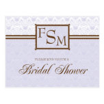 Lavender & Brown Bridal Shower Postcard