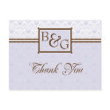 Lavender & Brown Thank You Postcard postcard