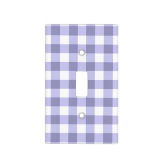 Lavender Checks Gingham Pattern Light Switch Covers
