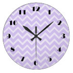 Lavender Chevron Pattern Wall Clock