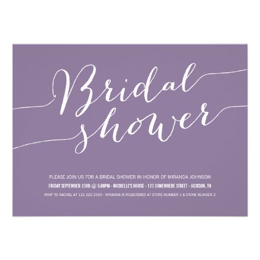 Lavender Chic Bridal Shower Invitations