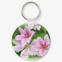 Lavender Clematis Group Keychain
