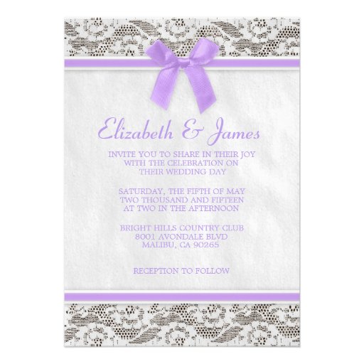 Lavender Country Lace Wedding Invitations