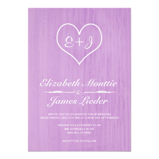 Lavender Country Wedding Invitations