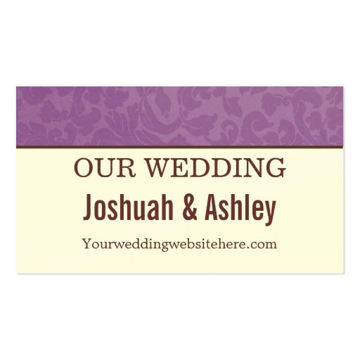 Lavender & Cream  Wedding Website Business Cards (front side)