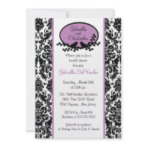 Lavender Damask Bridal Shower Invitation