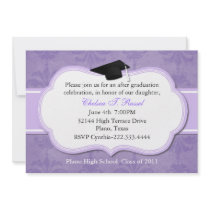 Lavender Damask Graduation Party Invitation