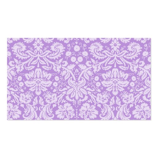 Lavender Damask; Vintage Chalkboard look Business Card Template (back side)