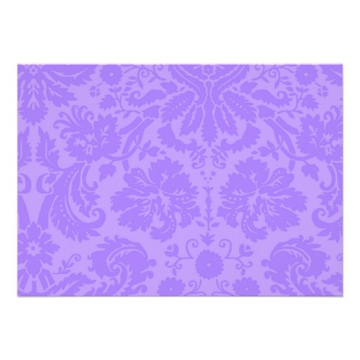 Lavender Damask Wedding Invitations
