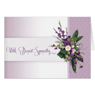 Lavender Deepest Sympathy Flower Bouquet Card