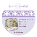 Lavender Delight Baby Announcement Sticker