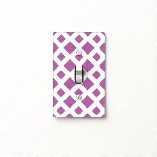 Lavender Diamonds on White Light Switch Plate