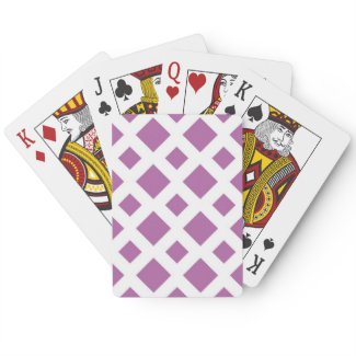Lavender Diamonds on White Playing Cards