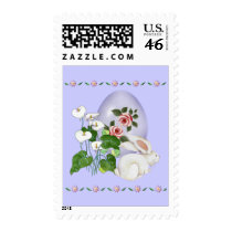Lavender Egg and White Bunny postage by orsobear Lavender Egg and White Bunny postage