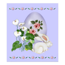 Lavender Egg and White Bunny posters by orsobear Lavender Egg and White Bunny posters