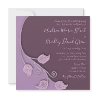 Lavender & Eggplant Wedding Invitation invitation