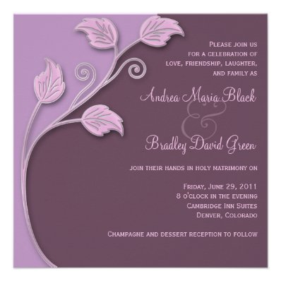 Lavender & Eggplant Wedding Invitation