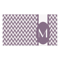 Lavender Elegant Chevron Monogram Business Card