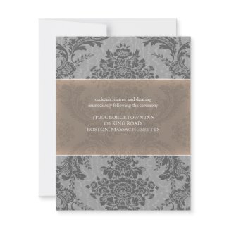 Lavender Elegant Damask reception card invitation