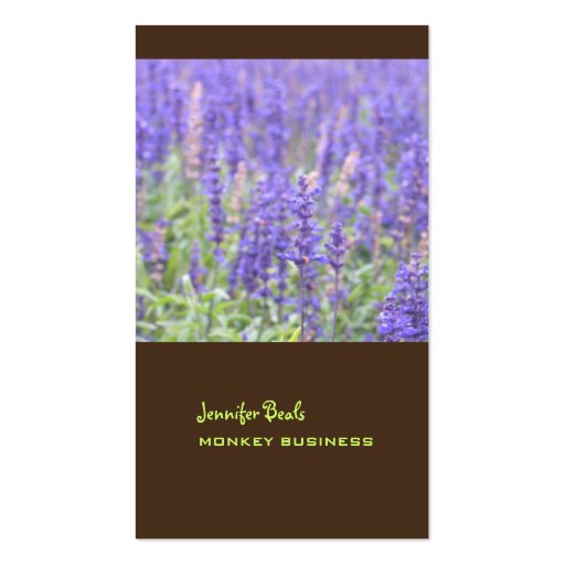 Lavender field photograph + chocolate business cards