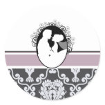 Lavender First Kiss Wedding Seal stickers