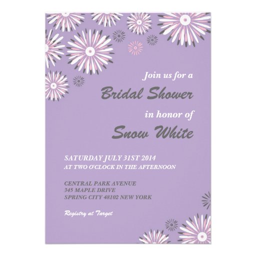 Lavender Floral Bridal Shower Wedding Invitation