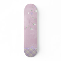 Lavender Floral Doodle Skateboard