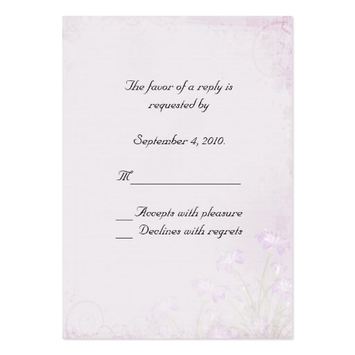 Lavender Floral RSVP Card Business Card