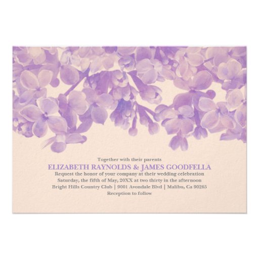 Lavender Floral Wedding Invitations