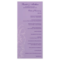 Lavender Floral Wedding Program Rack Card Design