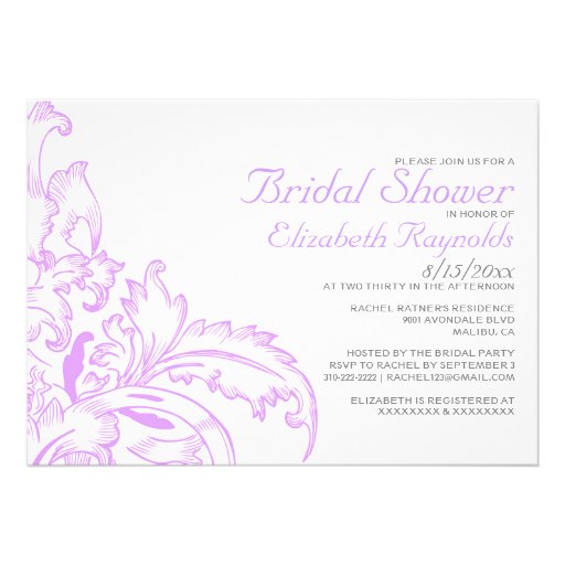 Lavender Flourish Bridal Shower Invitations