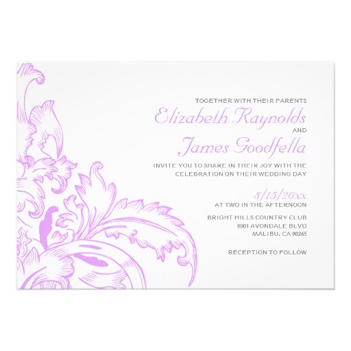 Lavender Flourish Wedding Invitations