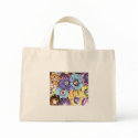 LAVENDER FLOWERS & BLUE STRIPES BAG by INTHEPRESENT LAVENDER FLOWERS & BLUE STRIPES BAG