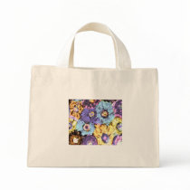 LAVENDER FLOWERS & BLUE STRIPES BAG