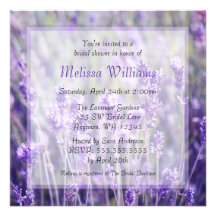 Lavender Flowers Bridal Shower Custom Invitation