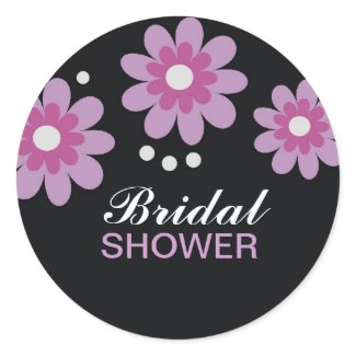 Lavender Flowers Bridal Shower Favors Seals sticker