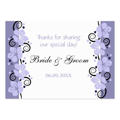 Lavender Flowers Wedding Favor Gift Tags Thank You Business Card Template (front side)