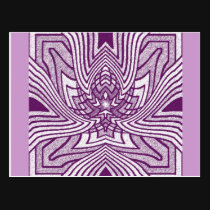 Lavender Geometric Lotus Postcard postcards