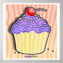 Lavender Grape Frosted Peach CUPCAKE POSTER