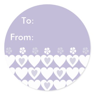 Lavender Heart Sticker - Custom Gift Tags sticker